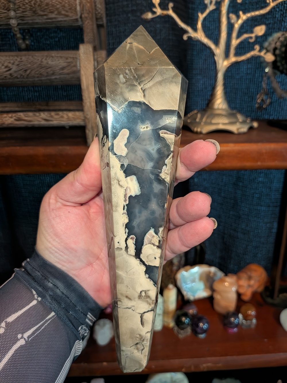 Volcano Agate Wand